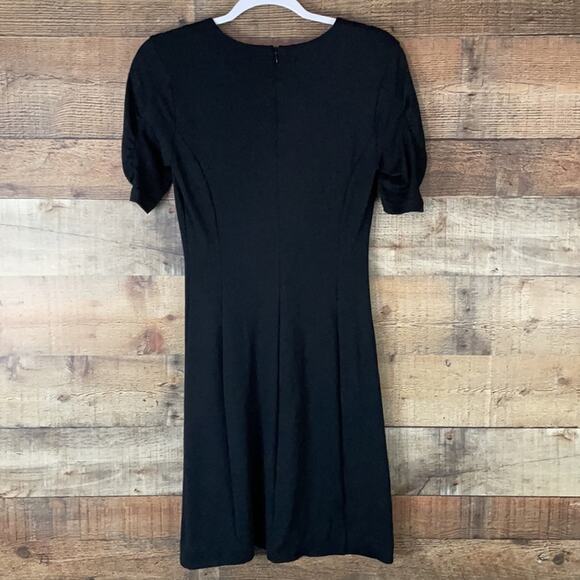 Cabi 3827 Minimalist Dress Shirred Short Sleeve Solid Black Size XS - Picture 8 of 11